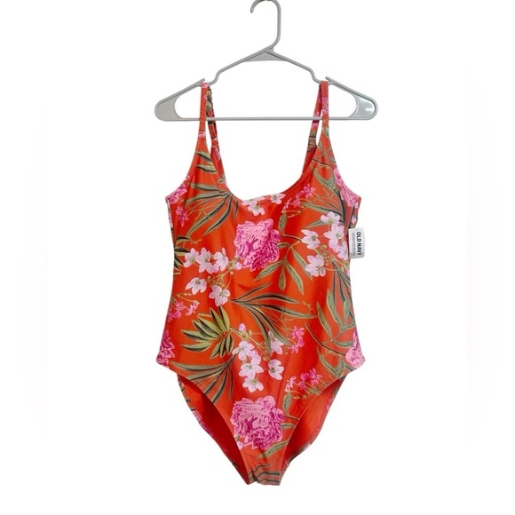 Old Navy Women’s One-Piece Swimsuit Red Floral Size XL NWT - Picture 2 of 8